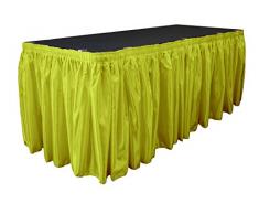 La Mariée Jupe de Table en Lin avec 10 l-Clips, Satin, Vert Citron, 21 cm x 29 , Lot de 11