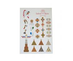 Sabre de bois sticker autocollant mural chambre enfant bÃ©bÃ© indien Multicolore 29,7 x 21 x 0,02 cm