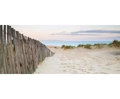 Legendarte PL-123 Tableau Plage Solitaire. Impression Digitale sur Toile, cm. 30x90, Lienzo, Multicolor