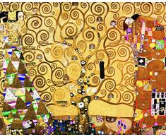 Legendarte - Tableau de Gustav Klimt, Impression numérique sur Toile larbre de Vie 80 x 100 x 4 cm Multicolore