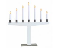 Star 274-48 chandelier Neola, 7 lumières matériel: bois/métal, couleur: blanc, ampoules claires ca. 46 cm x 45 cm, boite coloré