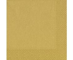Duni Lot de 20 Serviettes de Table 3 Plis Doré 33 x 33 cm