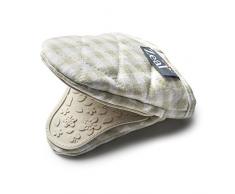 Zeal Mini manique en Silicone Vichy Coton, 17,5 x 13,5 x 2,5 cm â Bleu pÃ¢le, Rouge, Citron Vert, crÃ¨me et Vert Sauge, Coton, crÃ¨me, 17.5 x 13.5 x 2.5 cm