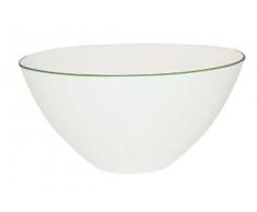 Canvas Home Ltd C37-BWL-LG-GR Lot de 2 bols en toile avec bord vert Porcelaine