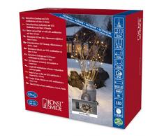 Konstsmide 3719-100 Guirlande dEclairage Extérieur sur Pile avec Interrupteur 128 LEDs Blanc Chaud Câble Noir