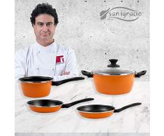 San Ignacio Poêles, acier au carbone Set cocotte + casserole + 2 poêles