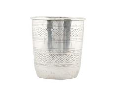 House Doctor Ethnic Pot de Fleurs plaqué Argent 18 x 18 cm