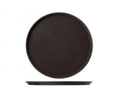H&H Plateau Rond, Plastique, Marron, 27Â cm