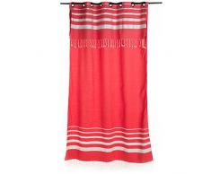 Fouta FutÃ©e Rideau prÃªt-Ã -Poser avec Anneaux, en fouta pour Une Ambiance de Vacances avec flexibilitÃ© de Hauteur, Coton, Multicolore, 240x140 cm