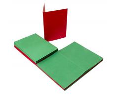 The Paper Palace Le Palais de Papier 50Â Cartes et enveloppes C6Â (11,4Â x 16,3Â cm), Rouge/Vert