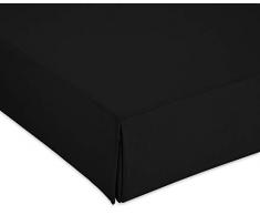 Cardenal Textil Couvre Chanvre Lisse Lit 105 cm Noir