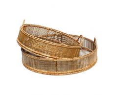 Plateau Rond en Rotin, Naturel, Jet de 2