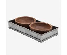 Better & Best 1511918 Plateau de dÃ©coration en Bois et Zinc Mar/Gris