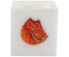 Magic Candle World Lanterns Lampe Lanterne avec verre FUSING DÃ©corations, blanc, 11,5Â x 11,5Â x 11,5Â cm