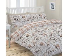 Catherine Lansfield Chicago Collectables Jeu de draps 280x230x1 cm Terre Cuite