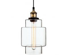Firstlight Products 3475AB Lustre en laiton vieilli avec verre transparent 60Â W