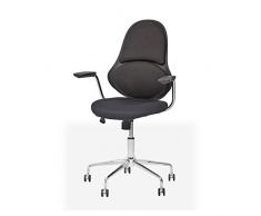 cribel zunica Chaise de Bureau, Structure en métal chromé, Noir