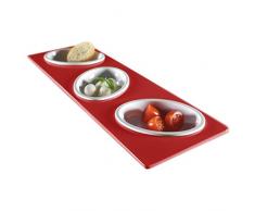 mebel Entity 17 Set de Trois coupelles en mÃ©lamine Rouge/Blanc