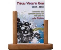 Securit Portes Affiches de Table format A6 Cadre en bois finition laquÃ©e teck