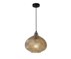 Lucide 78389/29/63 Suspension, E27, 40 W, Verre Argenté Antique, Noir