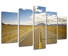 Tableau Moderne Photographique, Impression sur bois, Route du désert, Route 66, 165 x 62 cm, ref. 26337