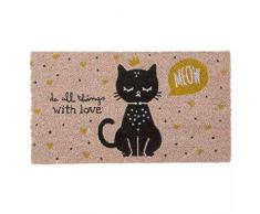 dcasa DCASA Paillasson antidérapant Cat Lover Référence DC Textiles de la Maison Unisexe Adulte, Couleur, 40 x 70 x 1,5