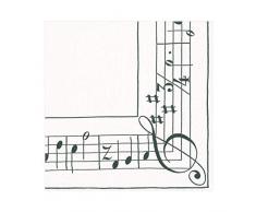 Caspari Sonata Serviettes de Table en Papier, Lot de 20, Noir