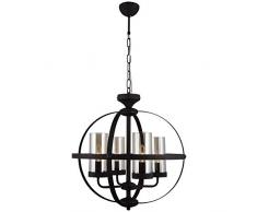 Homemania 1360-70-04-NC Suspension pour Salon, Bureau, Brun FoncÃ© en MÃ©tal, Verre, 49 x 49 x 90 cm