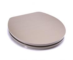 MSV 141661 Abattant WC en Acrylique/Acier Inoxydable Taupe, 30 x 20 x 15 cm
