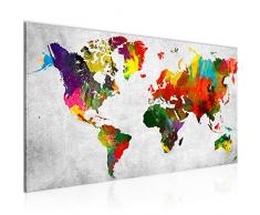 Tableau decoration murale Carte du monde - XXL Impression sur Toile Salon Appartment 1 Parties - prÃªt Ã accrocher - 105112c