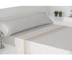 Todomueble Paduana Lobos Parure de lit avec Drap de Dessous, Drap et taie doreiller 135 Beige Claire
