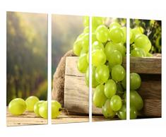 Tableau Moderne Photographique, Impression sur bois, Raisins, vin blanc, La Rioja, vignobles, 131 x 62 cm, ref. 26649
