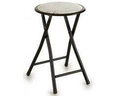 AR Tabouret Pliable imprimé marbre 44 x 30 x 30 cm, Multicolore
