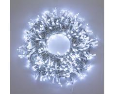 XMASKING Guirlande Lumineuse de 30,5 m, 1500 LED Blanc Froid, contrôleur 7 Jeux, lumières décoratives, lumières de Noël, chaîne pour Sapin de Noël