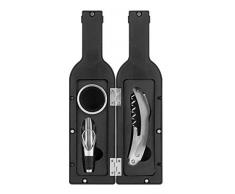 Home Sommelier Coffret en forme de bouteille avec 3Â accessoires pour vin, noir