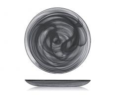 H&H 7623501 Lot de 6 assiettes en verre, noir