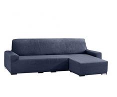 Eysa Aquiles Ãlastique Chaise Longue Bras Court Droite, Vue frontale, Polyester Coton, Bleu, 43x37x14 cm