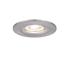Paulmann 94300 LED Nova Mini Coin Rond Fixe INCL. 1x4 Watts Spot Plafond Acier brossé Lampe encastrée Aluminium Blanc Chaud 2700 K, 4 W