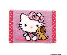 Vervaco Kit Tapis au Point nouÃ© Hello Kitty avec Un Chien