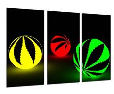 Tableau Moderne Photographique, Impression sur bois, Boulettes de cannabis, boules colorées, 97 x 62 cm, ref. 26513