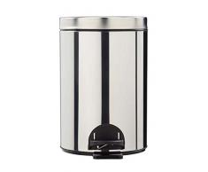 Poubelle Ã PÃ©dale, 14 L, Inox