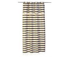 Fouta FutÃ©e Rideau prÃªt-Ã -Poser avec Anneaux, en fouta pour Une Ambiance de Vacances avec flexibilitÃ© de Hauteur, Coton, Multicolore, 280x140 cm