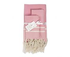 Moorish Idol - Ensemble de Serviettes Salle de Bain- 100cm x 200cm- Rose Pâle/Blanc