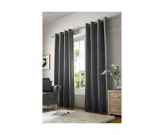 Alan Symonds Rideaux à œillets entièrement doublés en Polyester Chenille Anthracite 229 x 183 cm