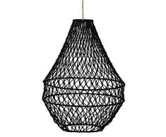 Deco&Co DÃ©coration intÃ©rieure naturelle - PA90314 Suspension, Rotin, Noir, L