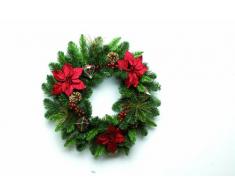 Festive 1,8 m de cheminÃ©e et de Rampe descalier en Guirlande Bicolore Vert Sapin avec Paillettes Or-Rayure Rouge Poisettia Tartan Rouge Baies Formes et incassable