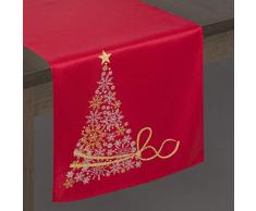 Eurofirany Chemin de Table Nappe Nappe de Noël Motif Flocons de Neige Rouge 40 x 140 cm