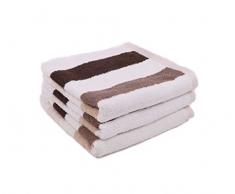 Lasa Classic-Stripes Serviette de Toilette 33 x 50 cm Toilette 50 x 100 cm + Douche 70 x 140 cm Beige