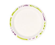 Papstar #12118 Lot de 50 Assiettes jetables en Carton Duett en Bois Non divisées Diamètre 22 cm Hauteur 2 cm