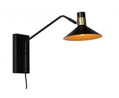 Lucide 05228/01/30 Applique murale, Acier, 40 W, Noir, Or Mat/Laiton